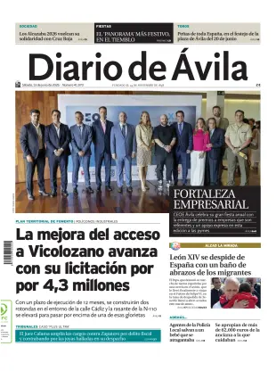 Portada de Diario de Ávila, 13 de junio de 2026