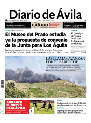 Portada de Diario de Ávila, 23 de julio de 2026