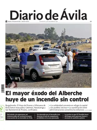 Portada de Diario de Ávila, 25 de julio de 2026