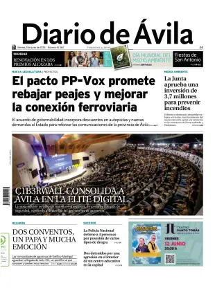Portada de Diario de Ávila, 5 de junio de 2026