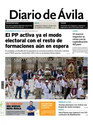 Portada de Diario de Ávila, 8 de julio de 2026