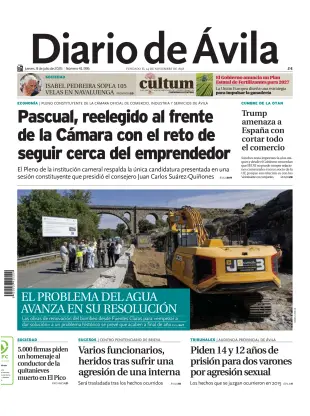 Portada de Diario de Ávila, 9 de julio de 2026