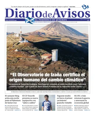 Portada de Diario de Avisos, 10 de julio de 2026