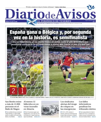 Portada de Diario de Avisos, 11 de julio de 2026