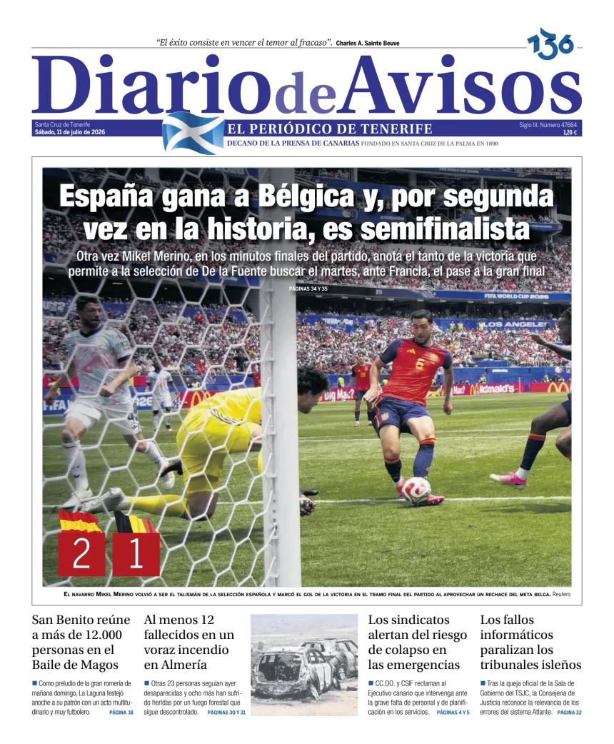 Portada de Diario de Avisos