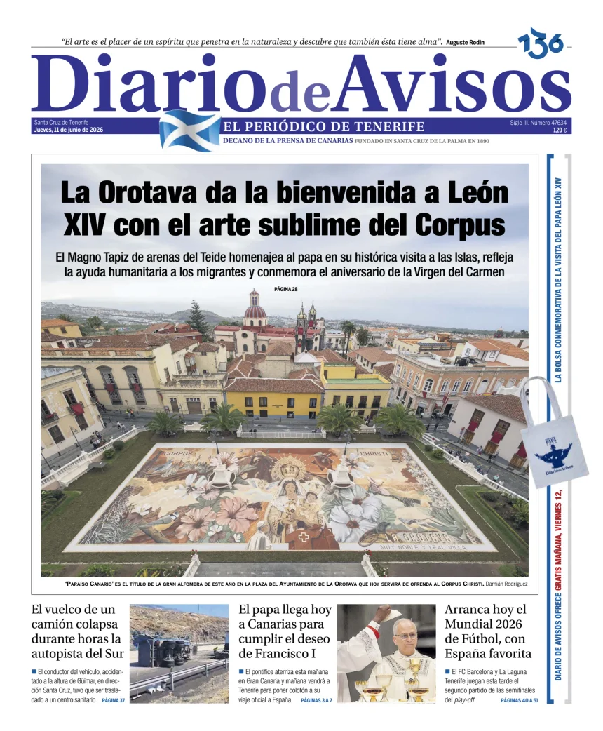 Portada de Diario de Avisos
