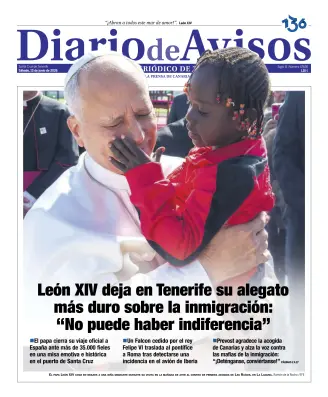 Portada de Diario de Avisos, 13 de junio de 2026