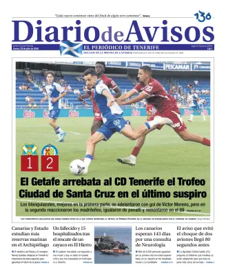 Portada de Diario de Avisos, 23 de julio de 2026