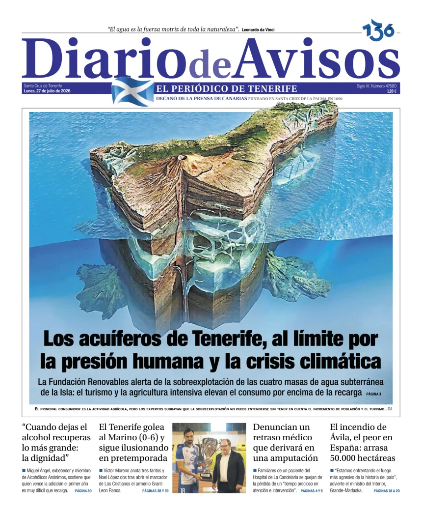 Portada de Diario de Avisos