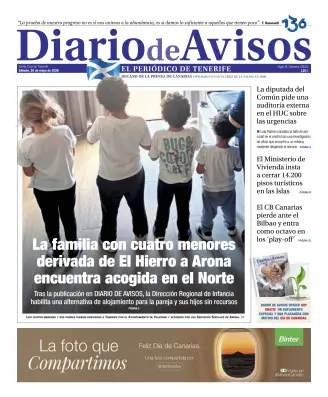 Portada de Diario de Avisos, 30 de mayo de 2026