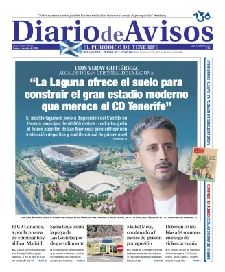 Portada de Diario de Avisos, 4 de junio de 2026