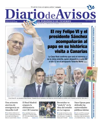 Portada de Diario de Avisos, 5 de junio de 2026