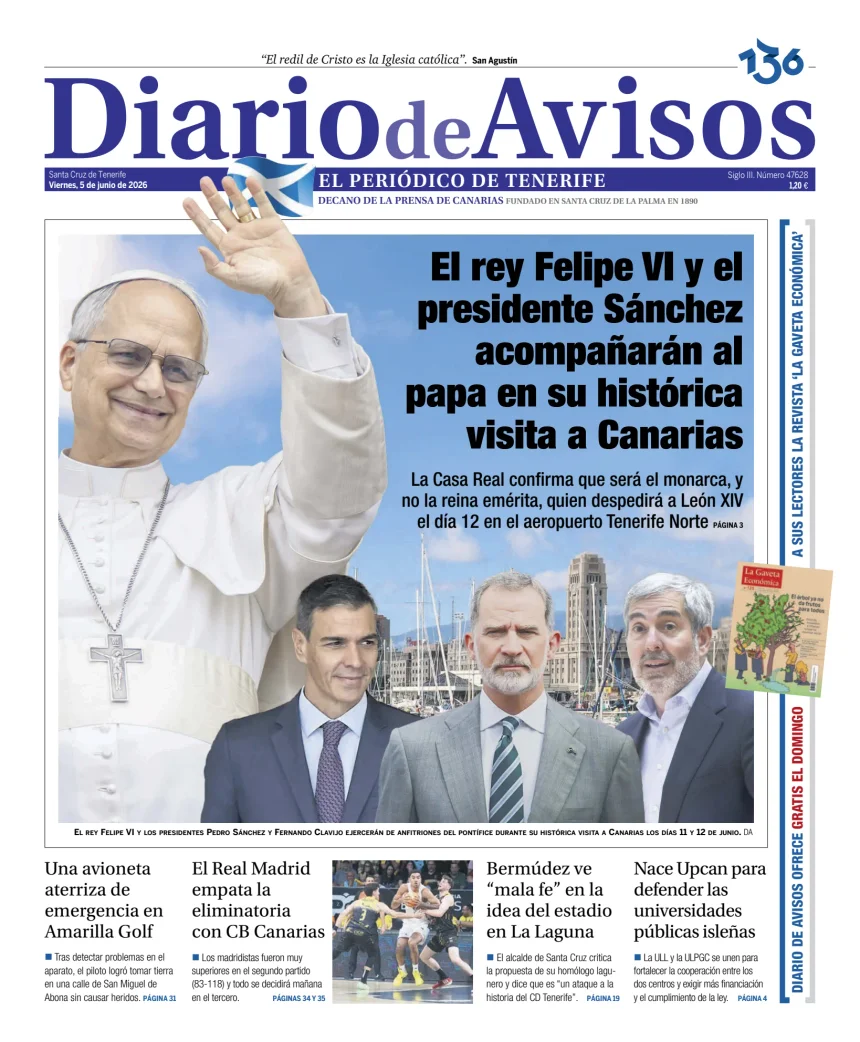 Portada de Diario de Avisos