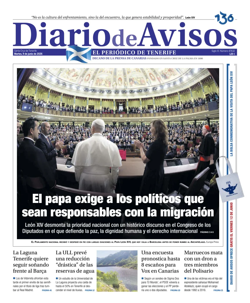 Portada de Diario de Avisos