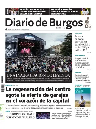 Portada de Diario de Burgos, 10 de julio de 2026
