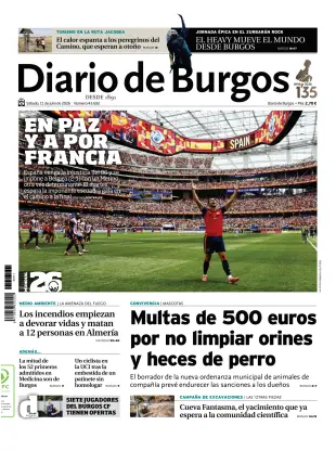 Portada de Diario de Burgos, 11 de julio de 2026