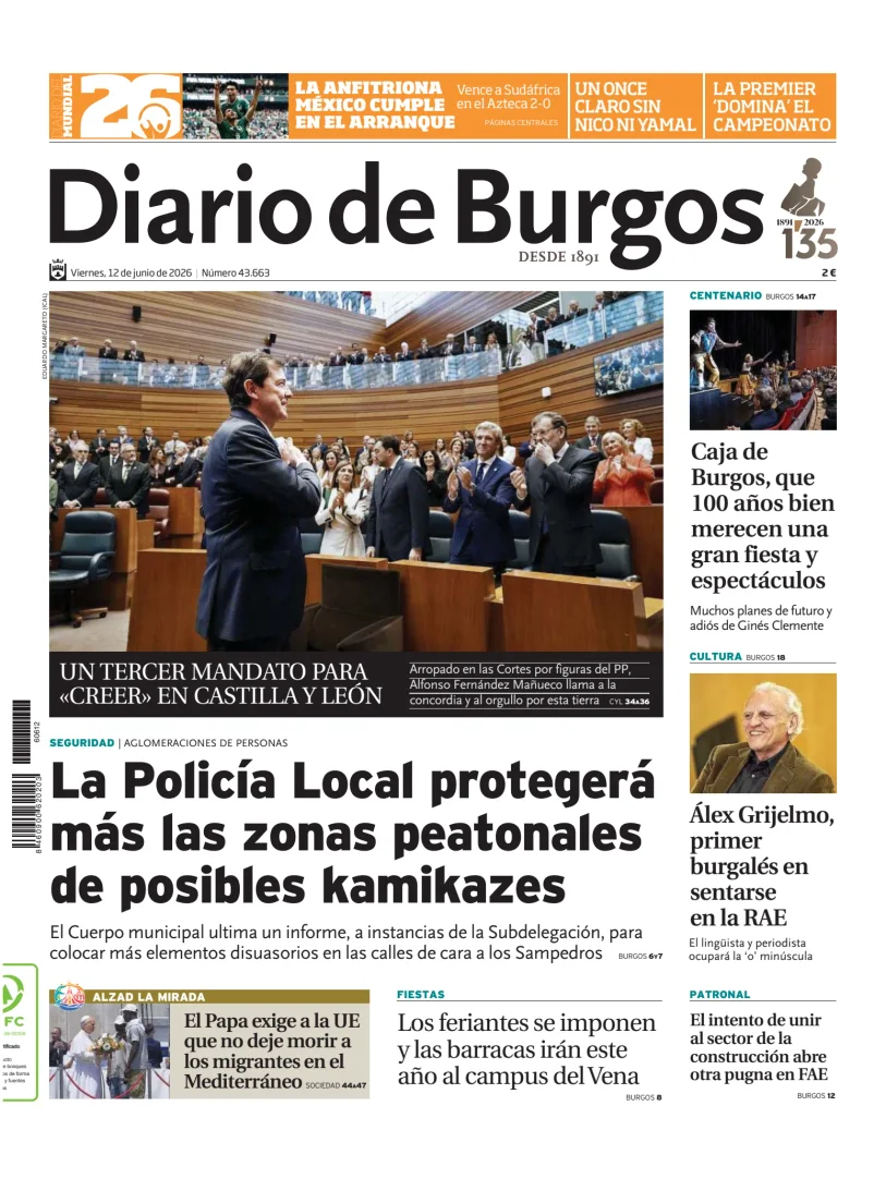 Portada de Diario de Burgos