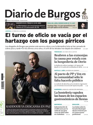 Portada de Diario de Burgos, 2 de junio de 2026