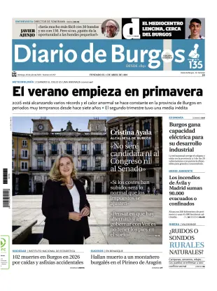 Portada de Diario de Burgos, 26 de julio de 2026