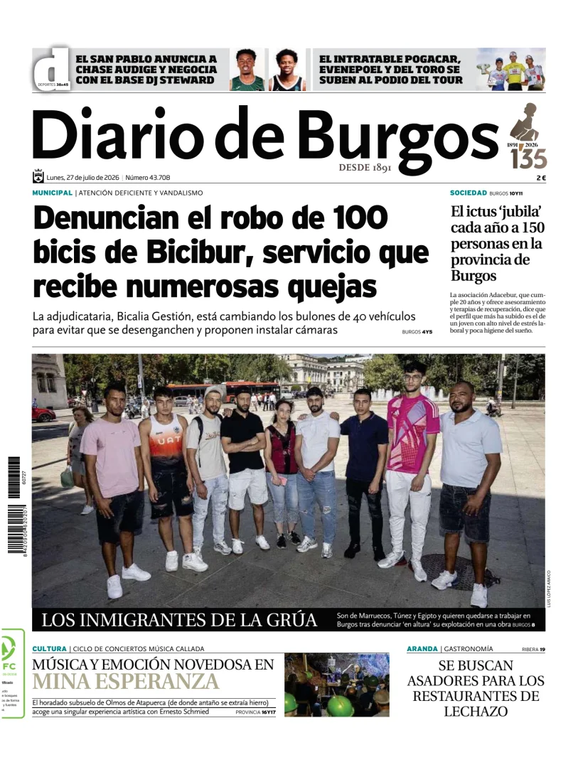 Portada de Diario de Burgos