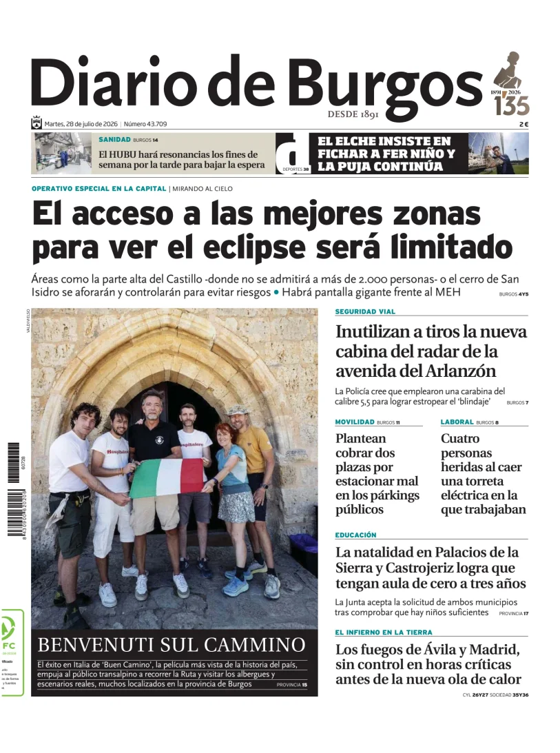 Portada de Diario de Burgos