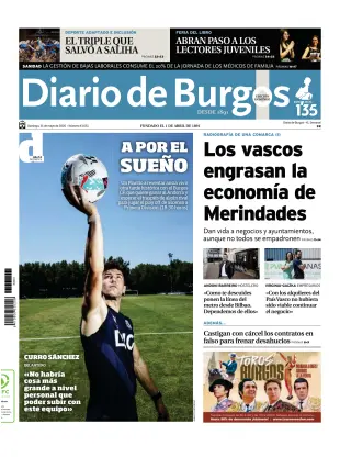 Portada de Diario de Burgos, 31 de mayo de 2026