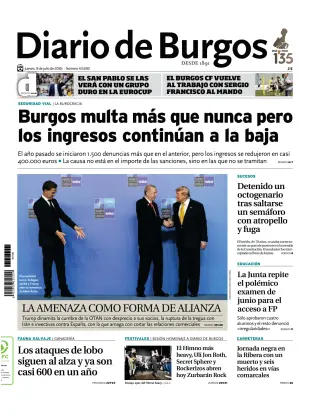 Portada de Diario de Burgos, 9 de julio de 2026