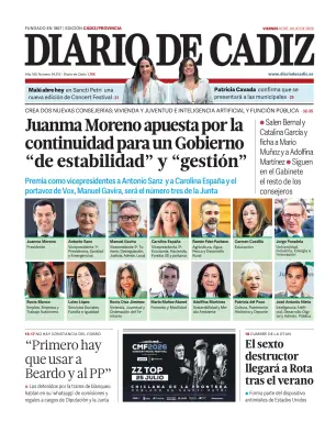 Portada de Diario de Cádiz, 10 de julio de 2026