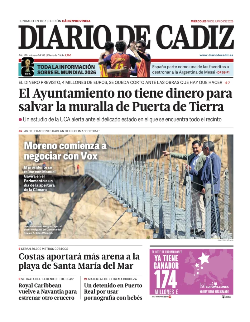 Portada de Diario de Cádiz