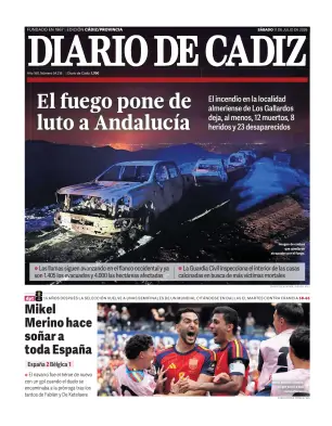 Portada de Diario de Cádiz, 11 de julio de 2026