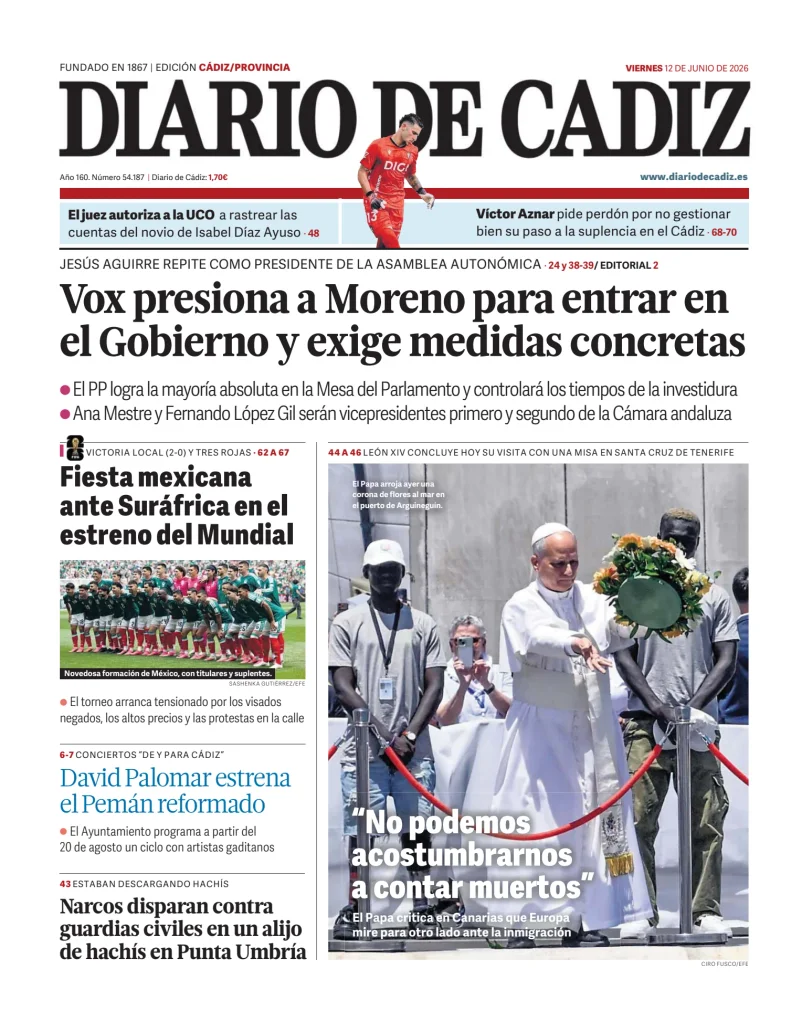 Portada de Diario de Cádiz
