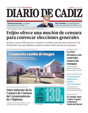 Portada de Diario de Cádiz, 2 de junio de 2026