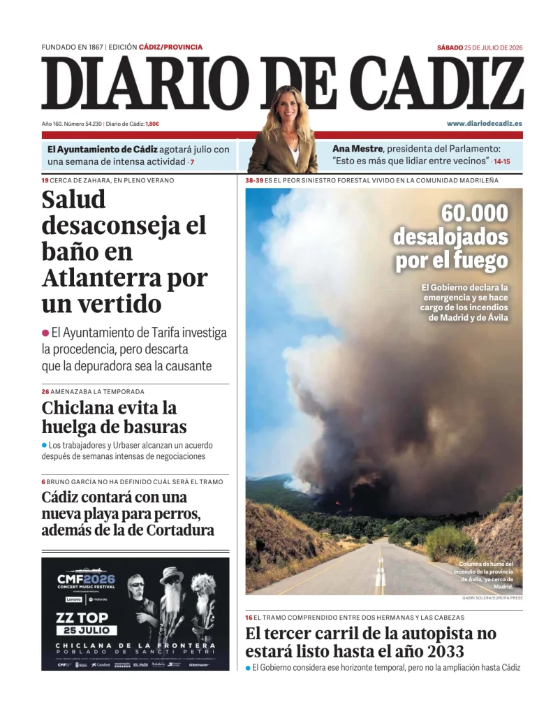 Portada de Diario de Cádiz