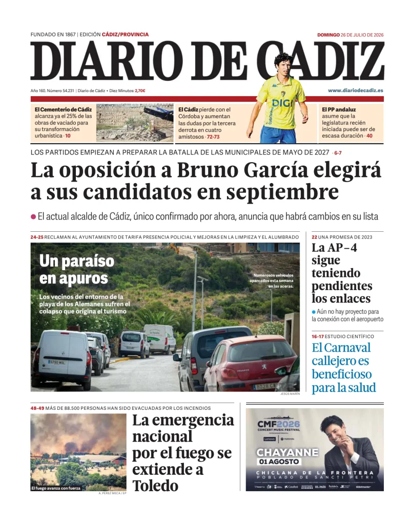 Portada de Diario de Cádiz