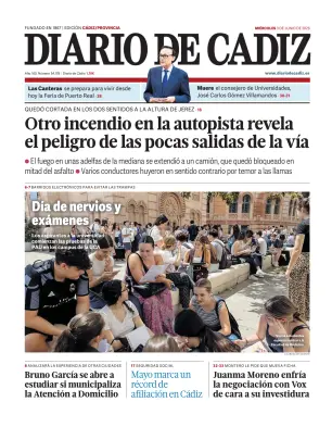 Portada de Diario de Cádiz, 3 de junio de 2026