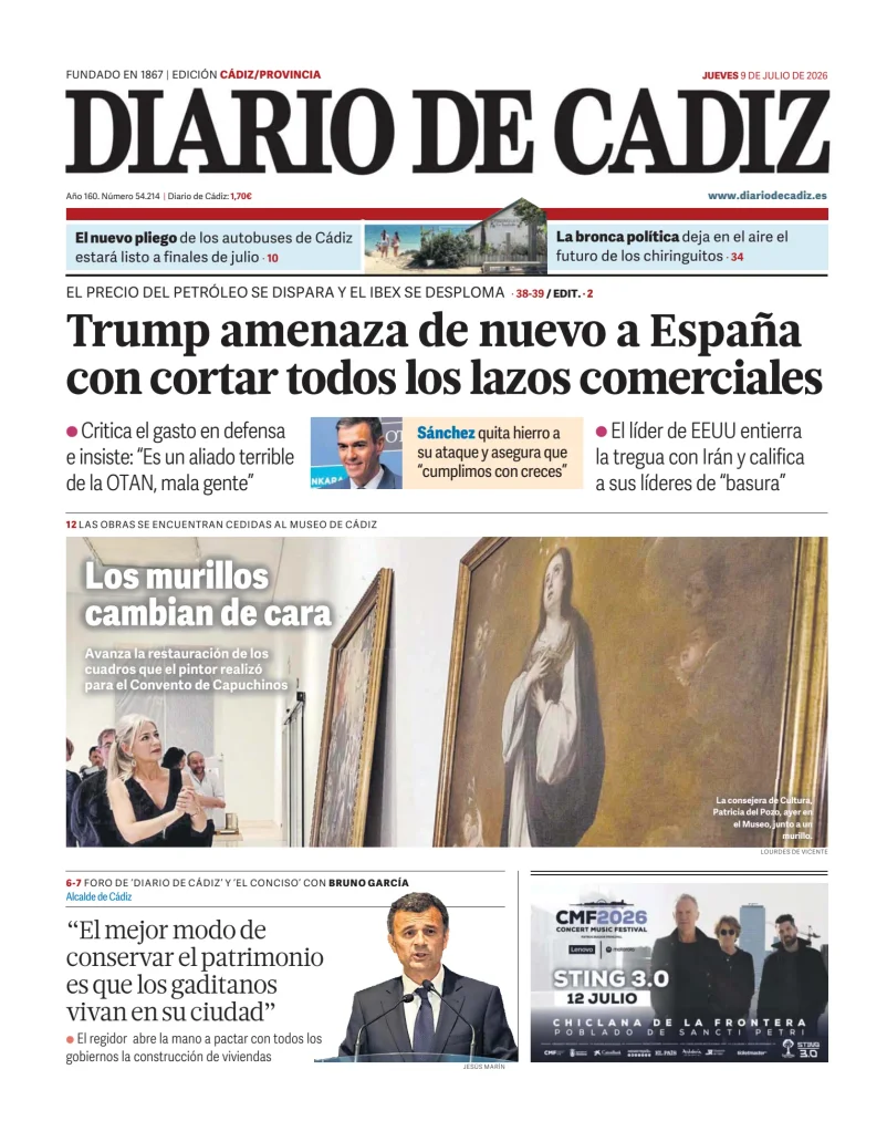 Portada de Diario de Cádiz