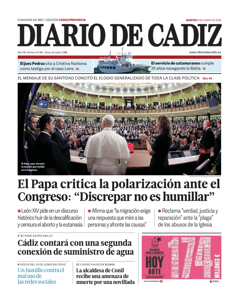 Portada de Diario de Cádiz