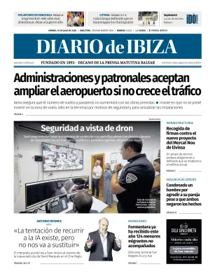 Portada de Diario de Ibiza, 10 de julio de 2026