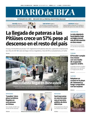 Portada de Diario de Ibiza, 11 de junio de 2026