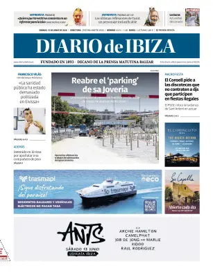 Portada de Diario de Ibiza, 13 de junio de 2026