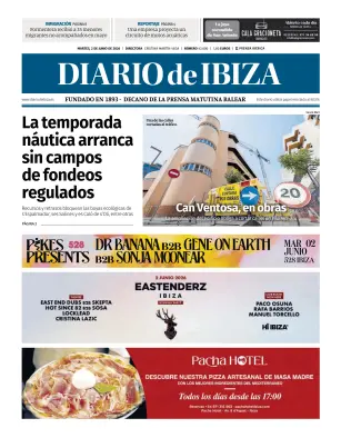 Portada de Diario de Ibiza, 2 de junio de 2026