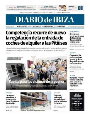 Portada de Diario de Ibiza, 24 de julio de 2026