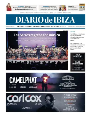 Portada de Diario de Ibiza, 26 de julio de 2026