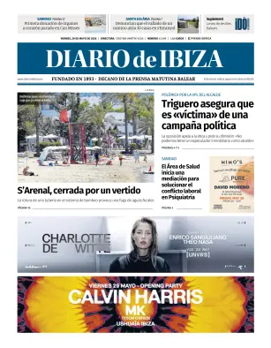 Portada de Diario de Ibiza, 29 de mayo de 2026