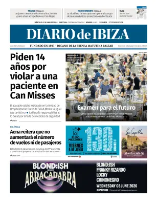 Portada de Diario de Ibiza, 3 de junio de 2026
