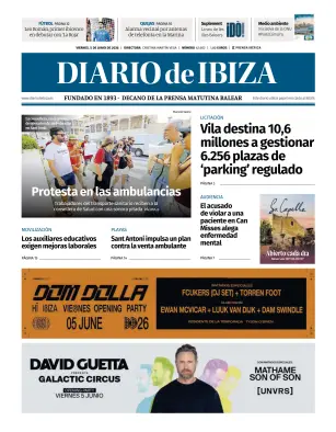 Portada de Diario de Ibiza, 5 de junio de 2026