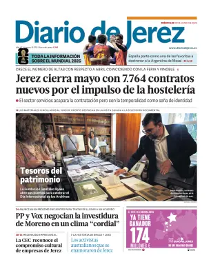 Portada de Diario de Jerez, 10 de junio de 2026