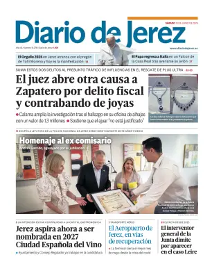 Portada de Diario de Jerez, 13 de junio de 2026