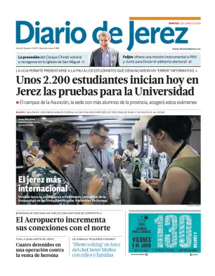 Portada de Diario de Jerez, 2 de junio de 2026