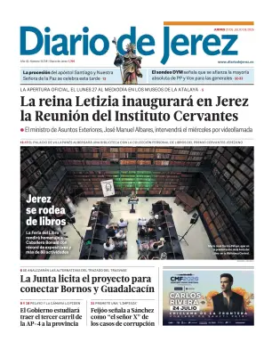 Portada de Diario de Jerez, 23 de julio de 2026